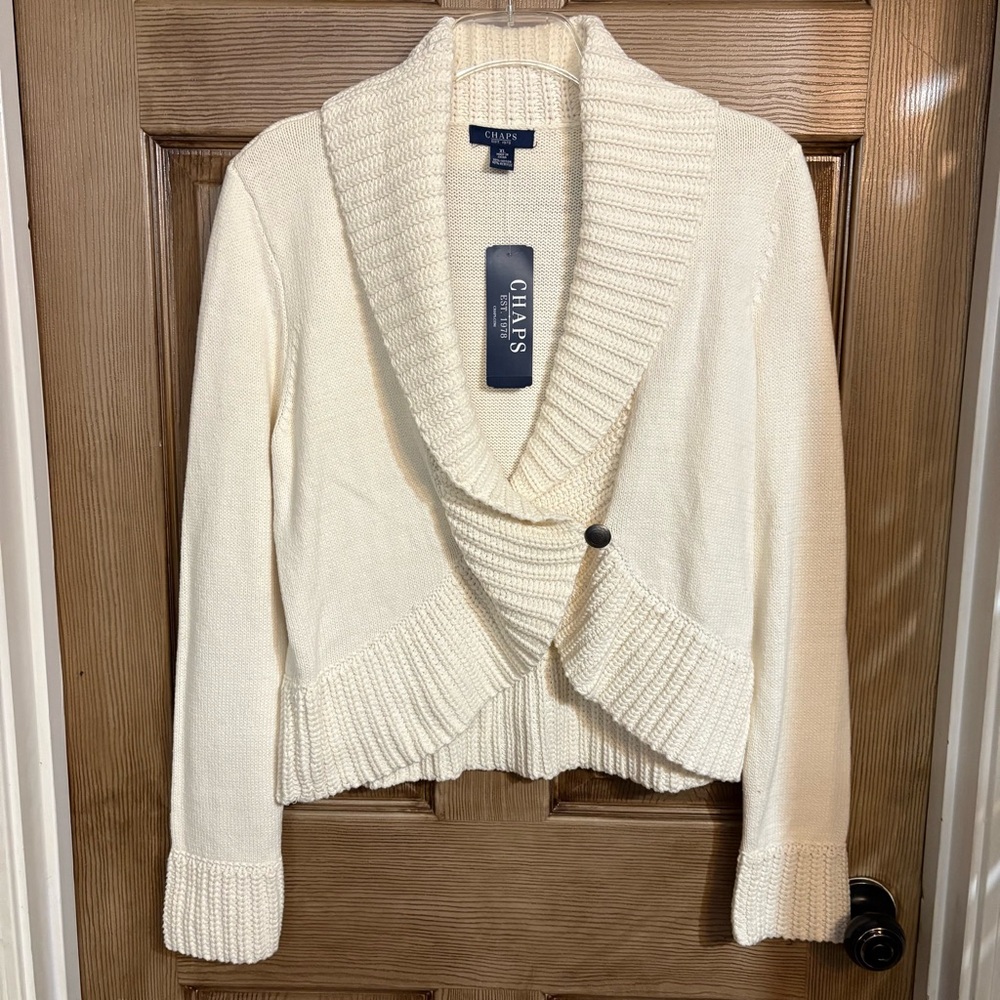 NWT Chaps off white women’s sweater XL